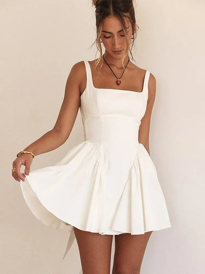 IVORY BOW MINI DRESS - Last Day Sale Off 50%