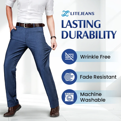 LiteJeans - Men's Super Lightweight High Waisted Straight-Leg Jeans