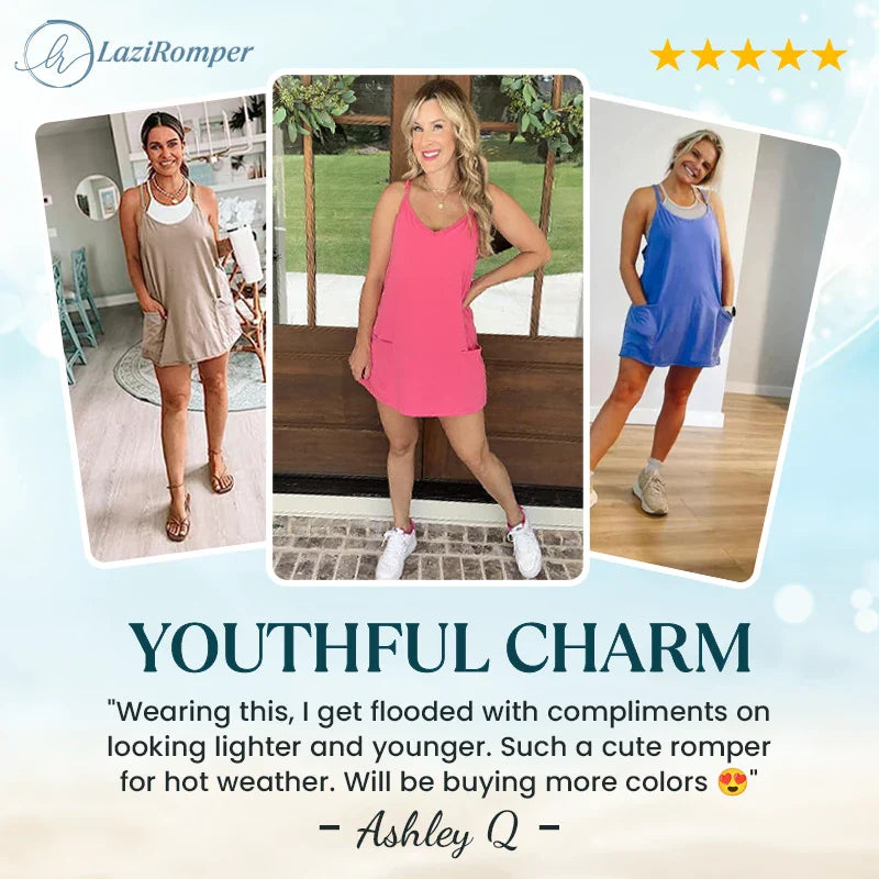 LaziRomper - Camisole Romper with Built-in Layers - Hot Sale 50% Off