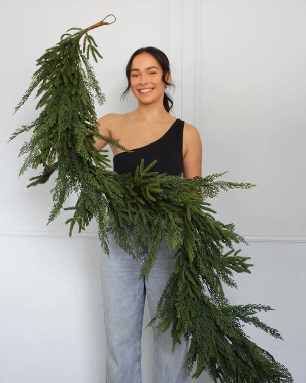 Natural Christmas Greenery - Real Touch Norfolk Pine Garland