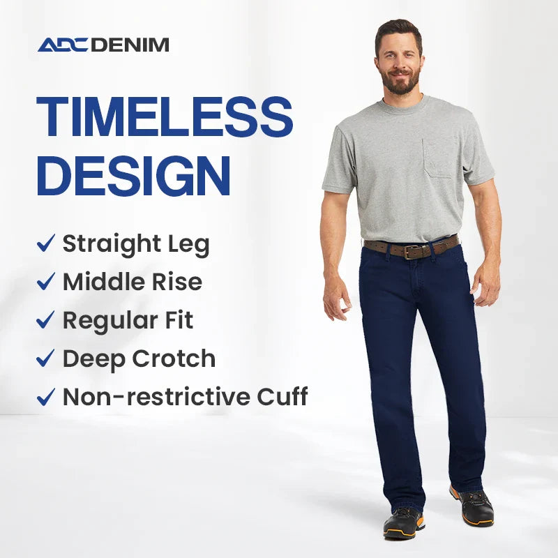 ADCDenim - All Day Comfort Straight Regular Fit Denim Trousers - Hot Sale 50% Off