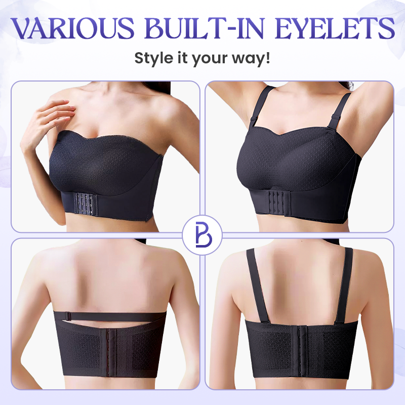 BreezyPush - Breathable Non-Slip Strapless Front Buckle Push-Up Bra