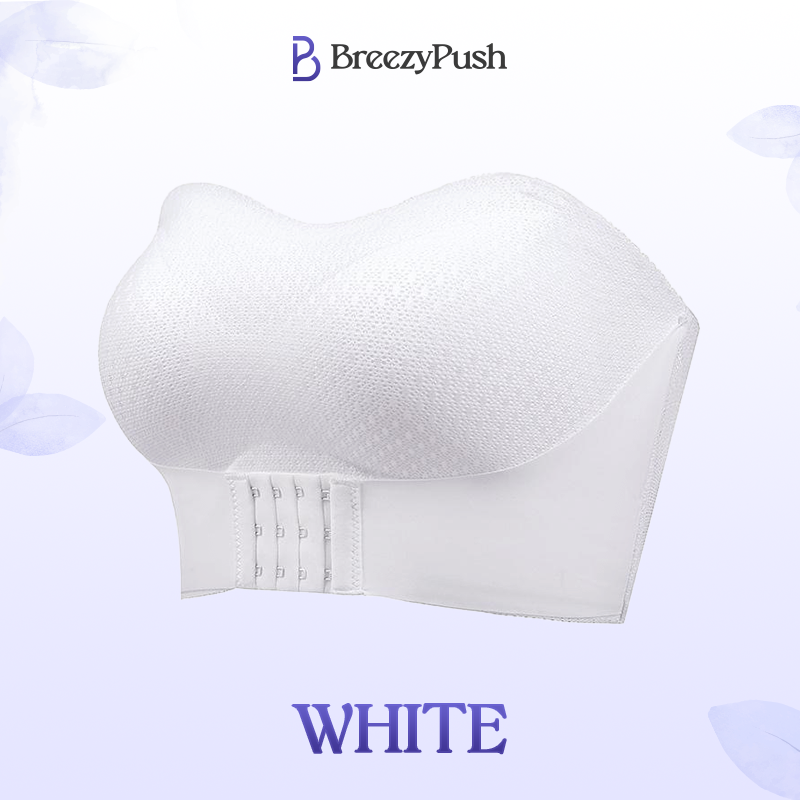 BreezyPush - Breathable Non-Slip Strapless Front Buckle Push-Up Bra