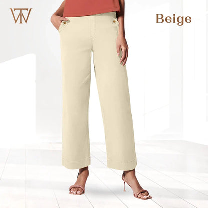 Twilluxe - Women's Stretch Twill Cropped Wide Leg Pants (2024 Edition)