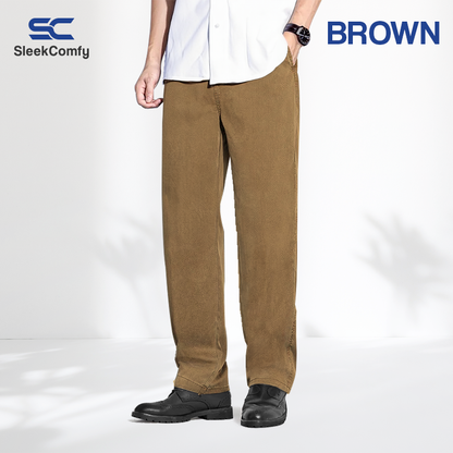 SleekComfy - All Day Comfort Straight Regular Fit Denim Trousers