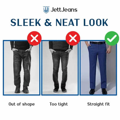 JettJeans3 - Men's High Waist Straight Fit Stretch Jeans - Hot Sale 60% Off