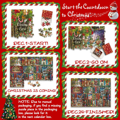 Christmas Scavenger Hunt Advent Calendar Jigsaw Puzzle 1000 Pieces