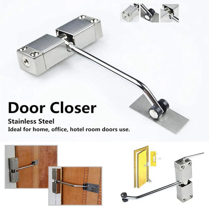 Silent Spring Loaded Door Closer, Stainless Steel Adjustable Automatic Door Closer - Hot Sale 50% Off