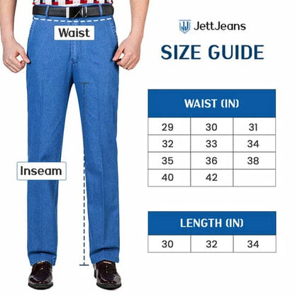 JettJeans3 - Men's High Waist Straight Fit Stretch Jeans