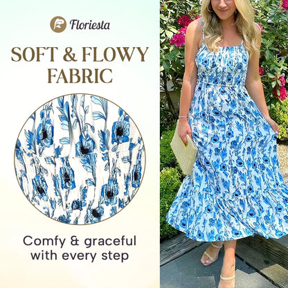 Floriesta - Floral Cami Maxi Dress - Hot Sale 50% Off