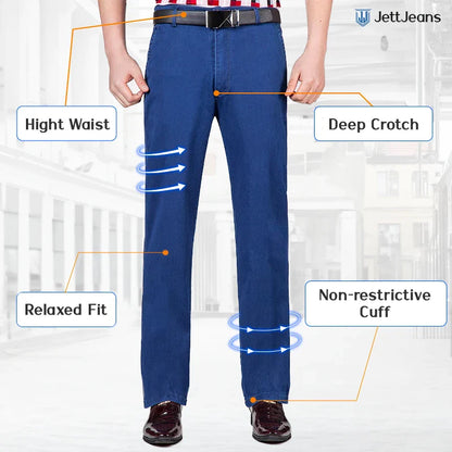 JettJeans3 - Men's High Waist Straight Fit Stretch Jeans - Hot Sale 60% Off