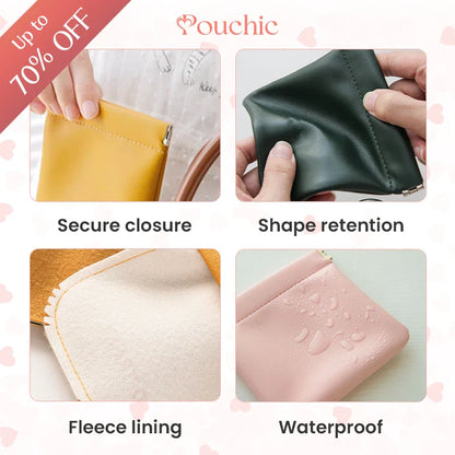 Pouchic - Personalized Snap Closure Leather Organizer Pouch - LAST DAY SALE 70% OFF