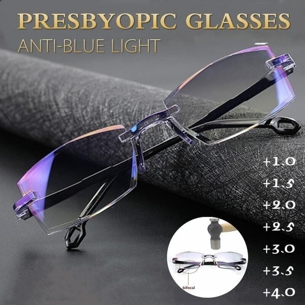 2024 New Sapphire high hardness anti blue light intelligent dual focus reading glasses