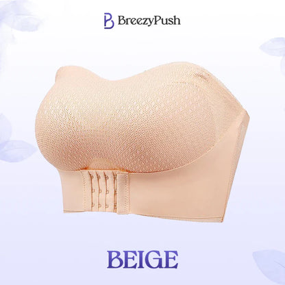 BreezyPush - Breathable Non-Slip Strapless Front Buckle Push-Up Bra