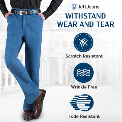 JettJeans3 - Men's High Waist Straight Fit Stretch Jeans - Hot Sale 60% Off