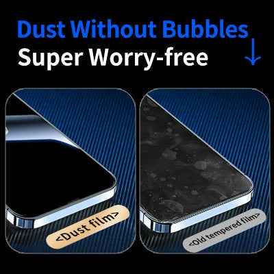 Tempered glass screen protector for Samsung and iPhone + quick installation tool