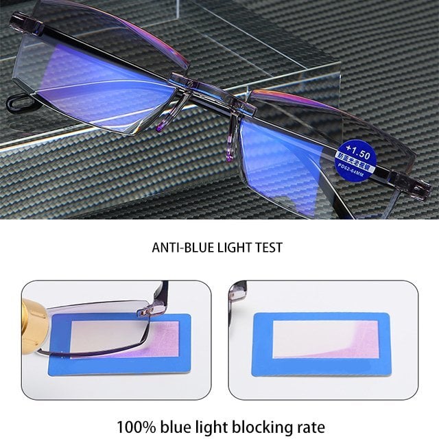 2024 New Sapphire high hardness anti blue light intelligent dual focus reading glasses