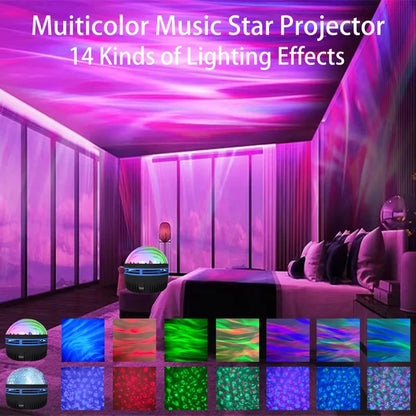 2 in 1 Northern Lights and Ocean Wave Projector - With 14 Light Effects