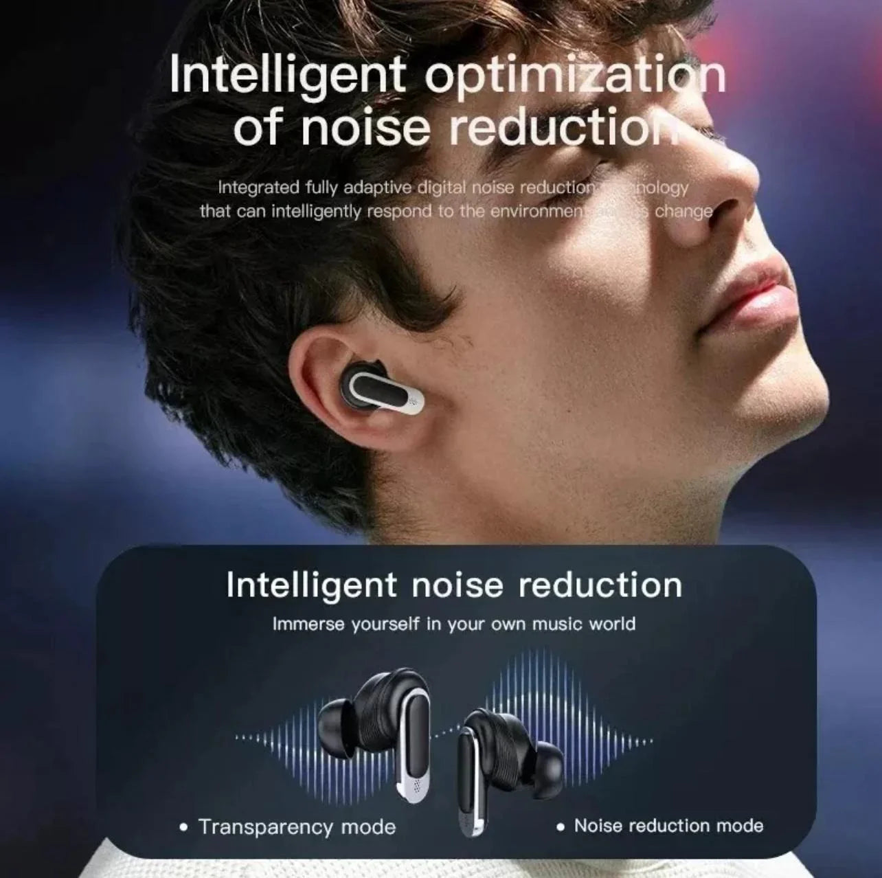 LCD Touch Screen & Waterproof - True Wireless Noise Cancelling Earbuds - Hot Sale 50% Off