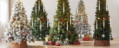 Christmas Tree Led Candles with Clear Crystal Ball Hook