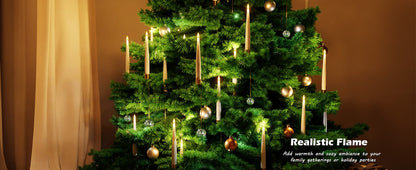 Christmas Tree Led Candles with Clear Crystal Ball Hook