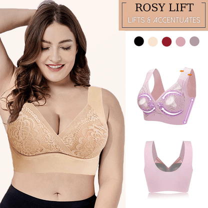 ROSY LIFT BRA –Plus Size Comfort Extra Elastic Wireless Support Lace Bra