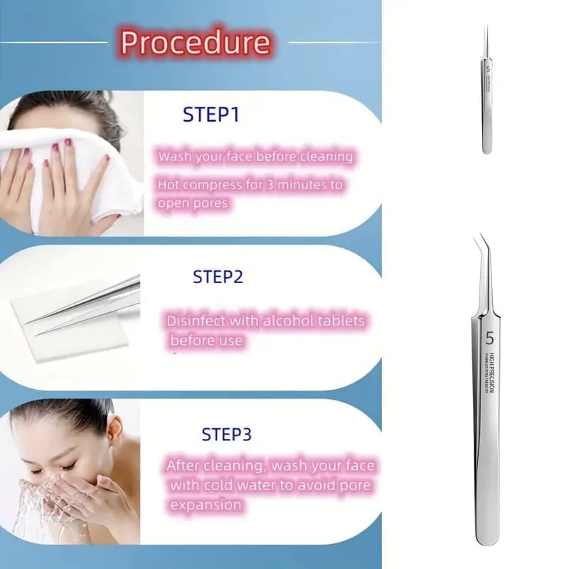 Professional Facial Blackhead Remover Tweezers