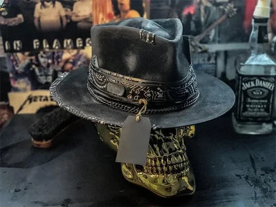 Harvester of Sorrow" Handmade Skull Hat