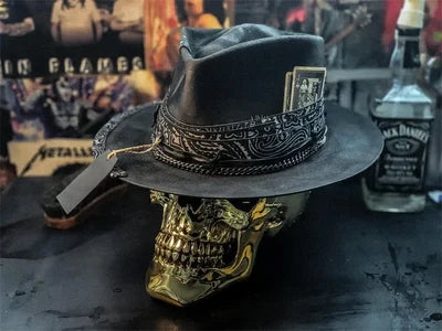 Harvester of Sorrow" Handmade Skull Hat