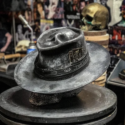 Harvester of Sorrow" Handmade Skull Hat