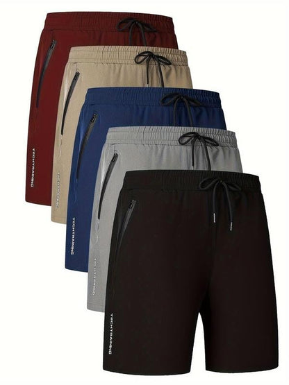 Men's Letter Print Drawstring Waist Shorts - LAST DAY SALE 49% OFF