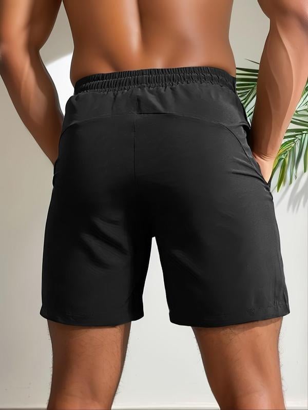 Men's Letter Print Drawstring Waist Shorts - LAST DAY SALE 49% OFF