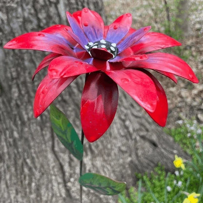 Metal Flowers Garden Stakes