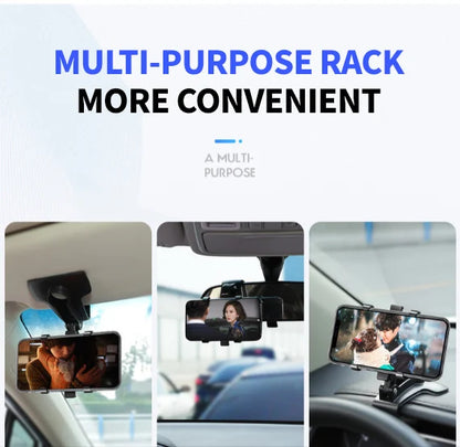 Practical Multifunctional 360° Car Rearview Mirror Phone Holder