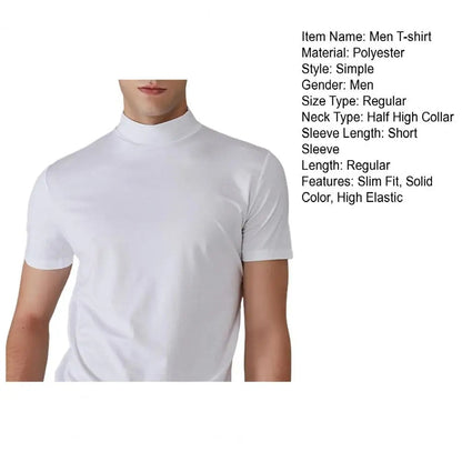 Men 's High Neck Slim Fit T-shirt - 2024 New Year Hot Sale