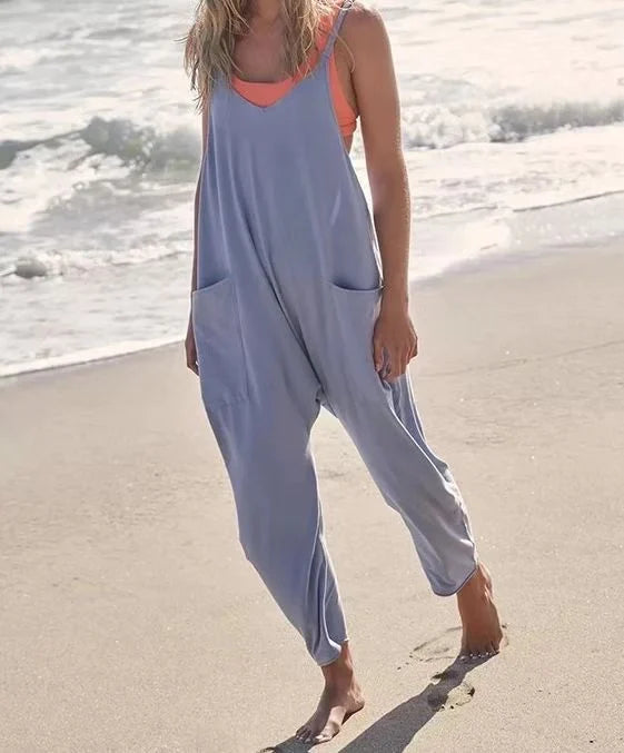 Wide Leg Jumpsuit with Pockets - Hot Sale 50% Off