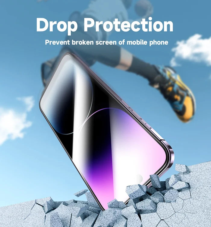 Tempered glass screen protector for Samsung and iPhone + quick installation tool