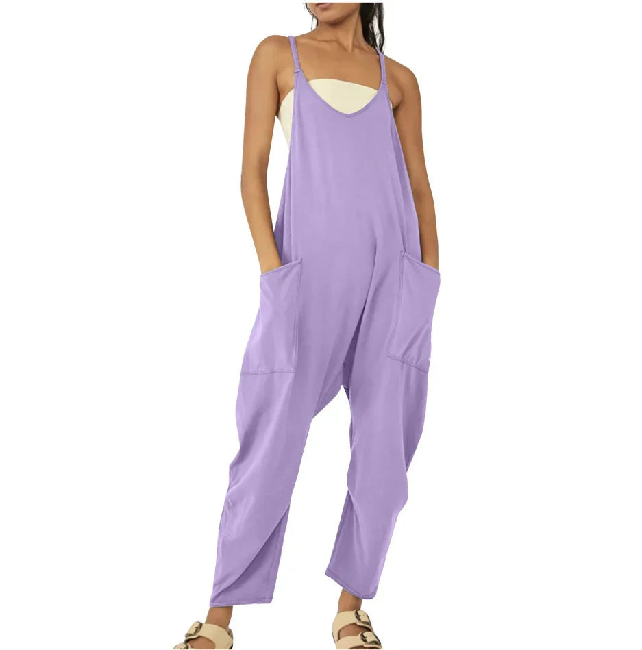 Wide Leg Jumpsuit with Pockets - Hot Sale 50% Off