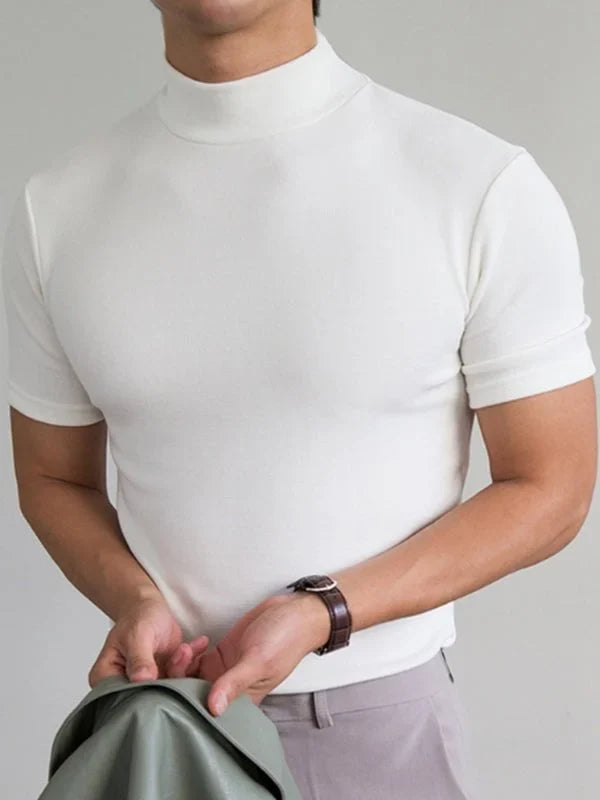 Men 's High Neck Slim Fit T-shirt - Hot Sale 50% Off