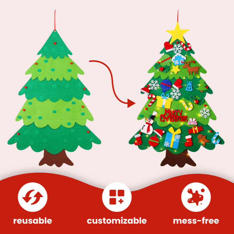 Interactive Felt Christmas Tree For Toddlers