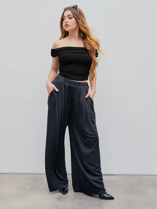 High Elastic Wide Leg Pants (Buy 2 VIP Shipping)