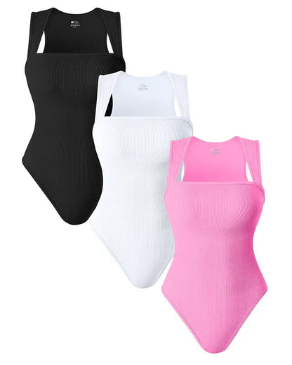 Square Neck Sleeveless Bodysuits - Hot Sale 50% Off