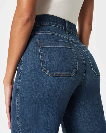 Tummy Control Cropped Wide-Leg Jeans