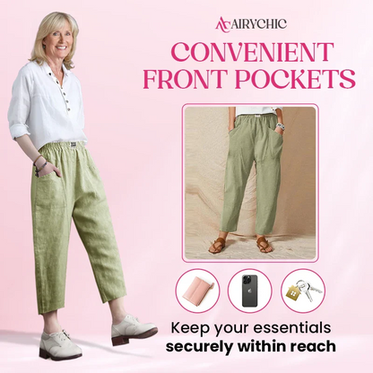 AiryChic – Women’s High Waist Loose Linen Pants – Hot Sale 50% Off