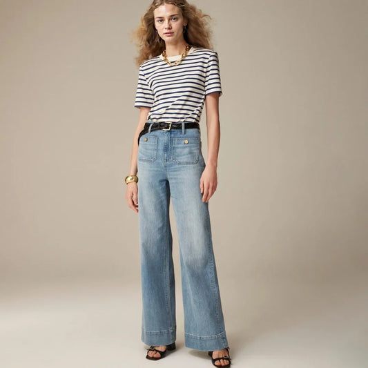 Tummy Control Sailor Wide Leg Trouser - Hot Sale 50% Off