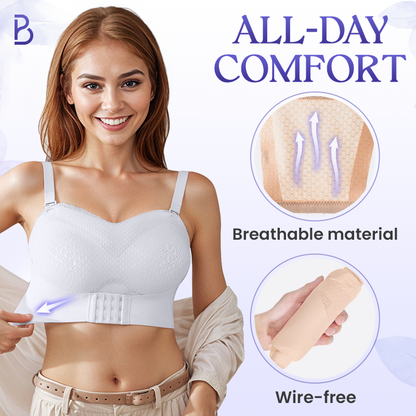 BreezyPush - Breathable Non-Slip Strapless Front Buckle Push-Up Bra - Hot Sale 50% Off