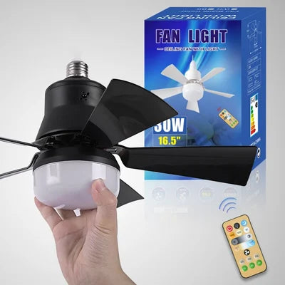 2-IN-1 PORTABLE CEILING FAN & LIGHT with Remote Control