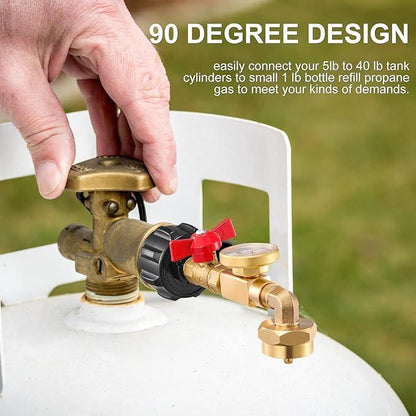 Top-Rated Propane Refill Elbow Adapter with Tank Gauge – Hot Sale 50% Off