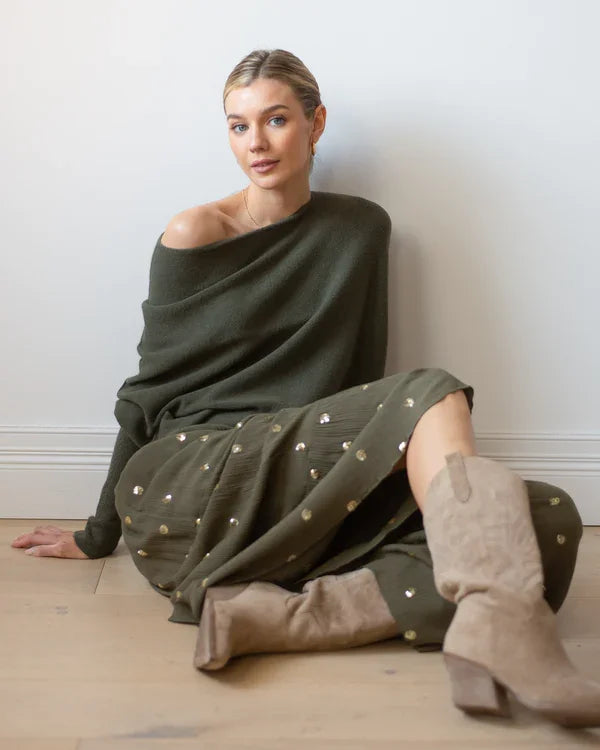 Classics Agave - Asymmetric Draped Jumper - Early Christmas Sale 49% Off