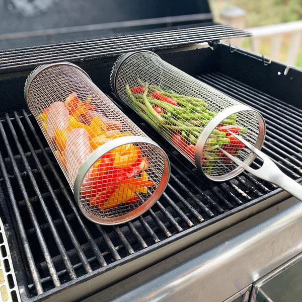 Rolling Grilling Basket -  49% OFF